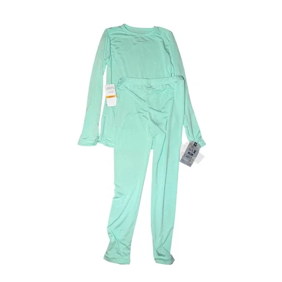 Max Olivia Kids Girls Mint Green Pajama Sleepwear Set Long Sleeve, Size S, NWT - Picture 2 of 11
